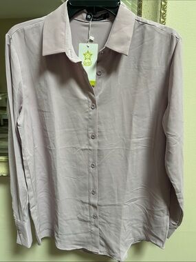 Soft lavender  Women's Button-Up Blouse by Spring seaon
